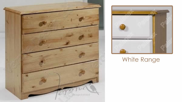 Verona Chest of Drawers 4 Drawer | White